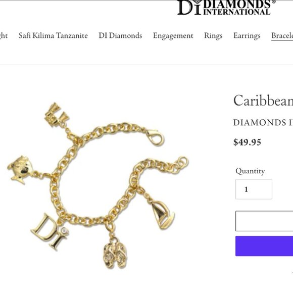 Diamonds International Gold 4 Charm Bracelet Alaska Edition! - Picture 9 of 9